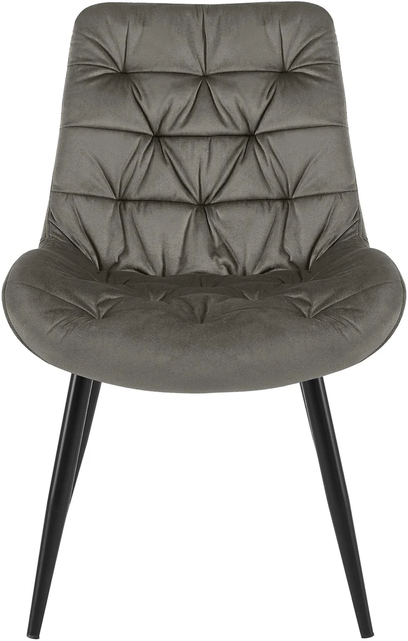 Chaises de salle à manger x2 en velours anthracite cadre en métal noir confort & élégance intemporelle 10_0007445