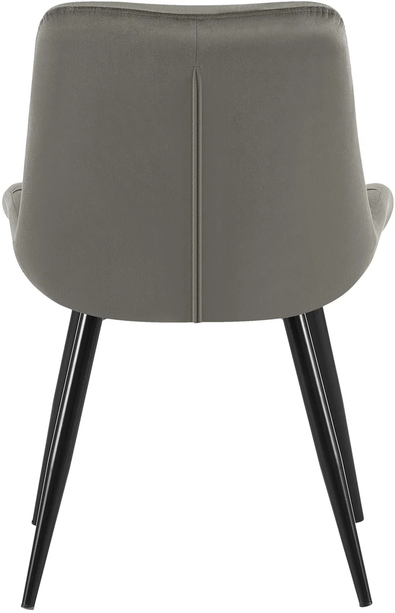 Chaises de salle à manger x2 en velours anthracite cadre en métal noir confort & élégance intemporelle 10_0007445