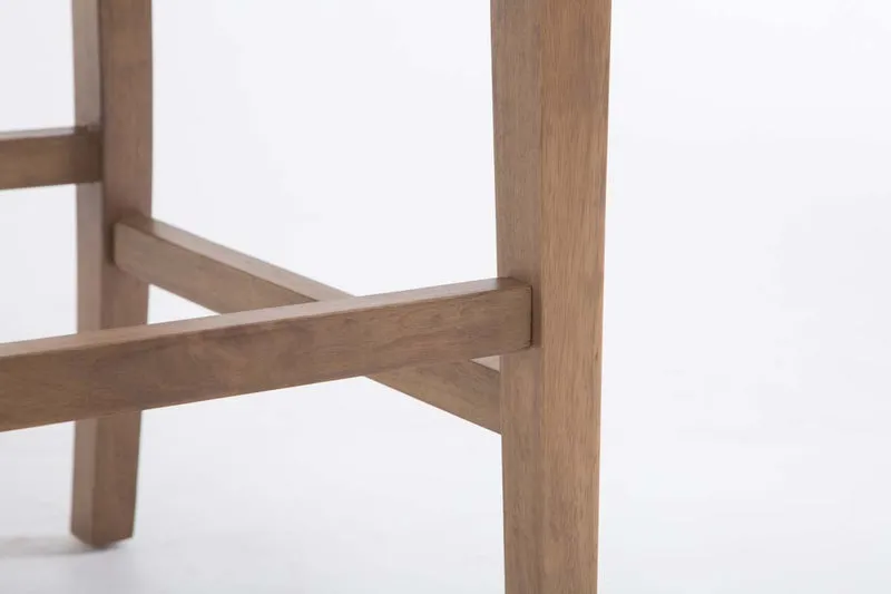 Tabouret de bar chaise haute avec dossier capitonné tissu gris foncé et pieds en bois clair 10_0000075