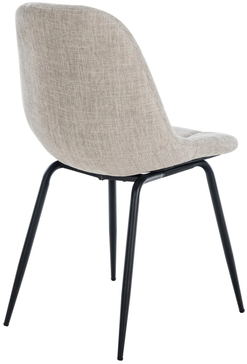 Chaise de salle à manger x1 surpiqûres décoratives en tissu crème piètement en métal 10_0007365