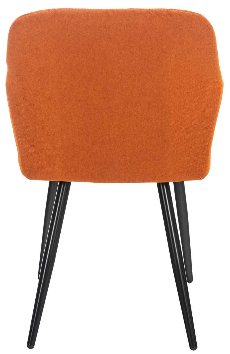 Lot de 2 chaises de salle à manger design retro coutures décoratives en losanges assise en tissu orange 10_0007339