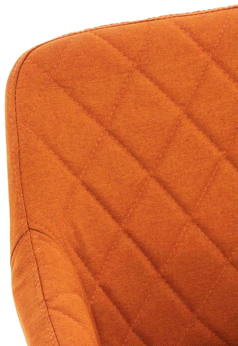 Lot de 2 chaises de salle à manger design retro coutures décoratives en losanges assise en tissu orange 10_0007339