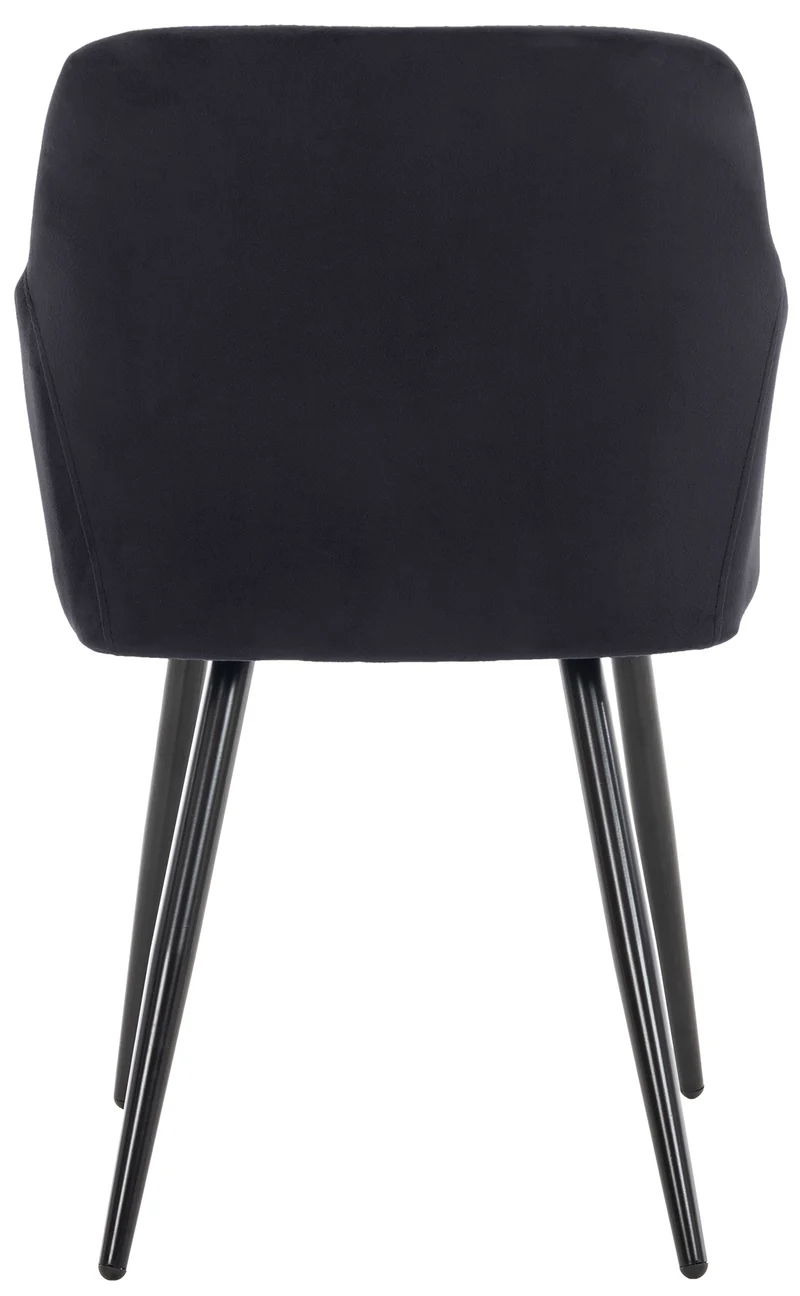 Lot de 2 chaises de salle à manger design retro coutures décoratives en losanges assise en velours noir 10_0007318