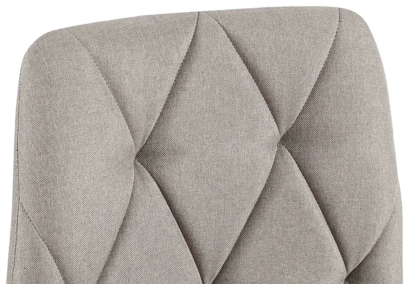 Lot de 2 chaises de salle à manger design moderne surpiqûres en losange tissu gris clair et cadre métal noir 10_0007606