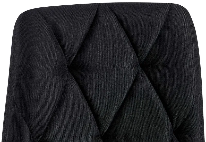 Lot de 2 chaises de salle à manger design moderne surpiqûres en losange tissu noir et cadre métal noir 10_0007337