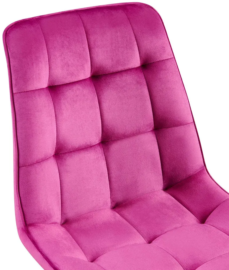Lot de 2 chaises de salle à manger coutures décoratives carrées en velours violet cadre métal noir 10_0007746