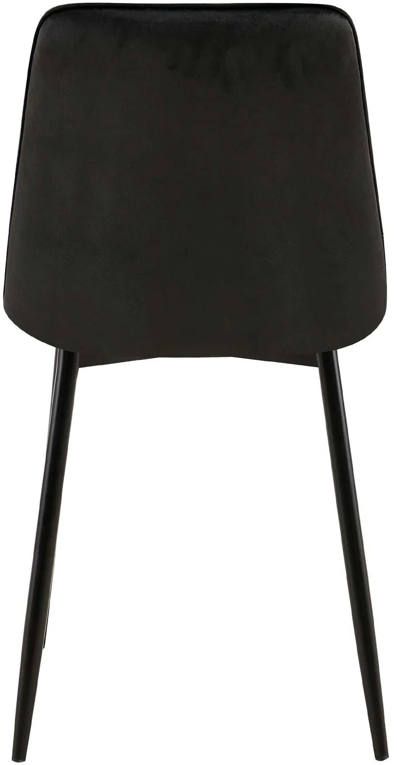 Lot de 2 chaises de salle à manger coutures décoratives carrées en velours noir cadre métal noir 10_0007565