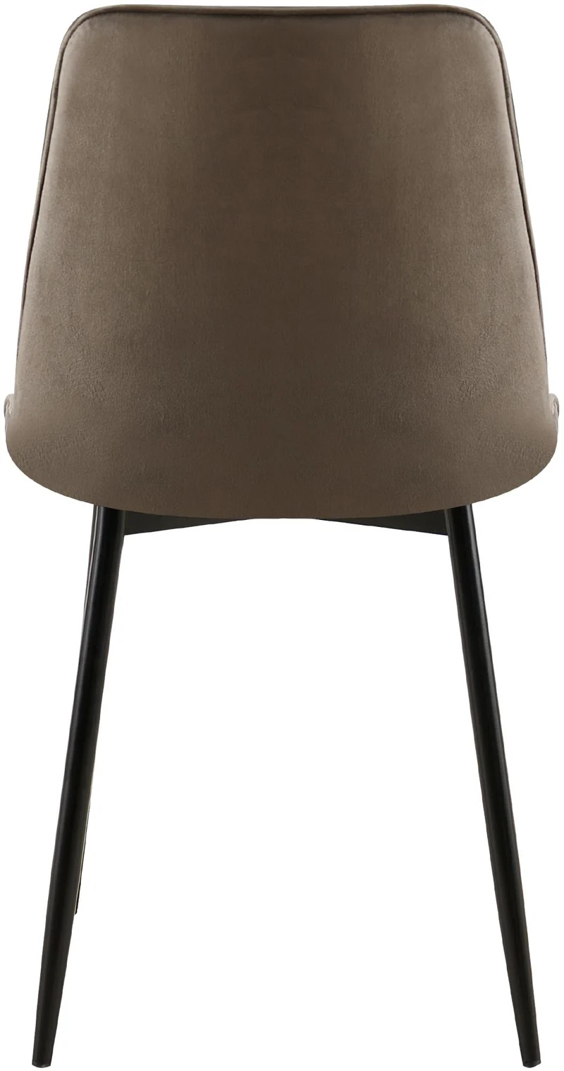 Lot de 2 chaises de salle à manger coutures décoratives carrées en velours gris foncé cadre métal noir 10_0007553