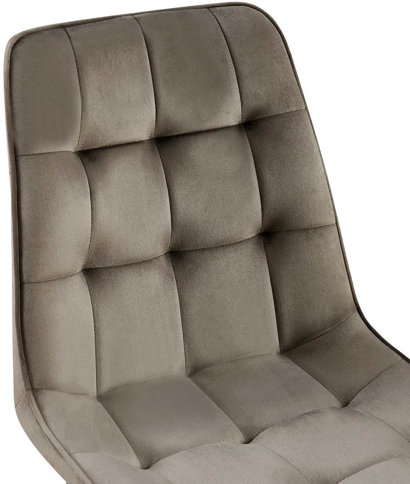 Lot de 2 chaises de salle à manger coutures décoratives carrées en velours gris foncé cadre métal noir 10_0007553