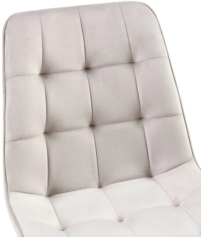 Lot de 2 chaises de salle à manger coutures décoratives carrées en velours gris cadre métal noir 10_0007478