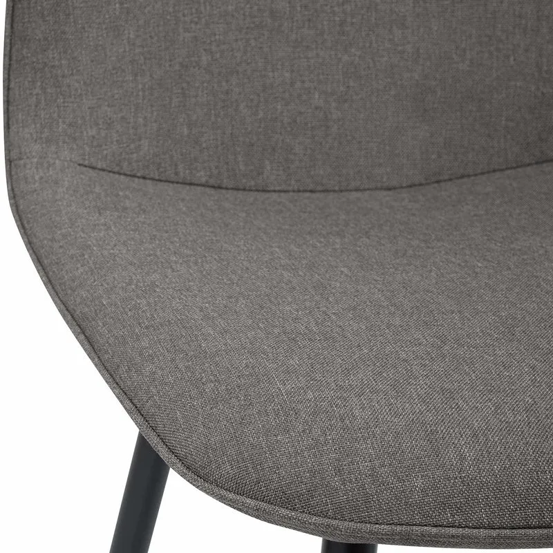 Lot de 2 chaises de salle à manger élégantes et minimalistes en tissu gris clair cadre en métal noir 10_0007774