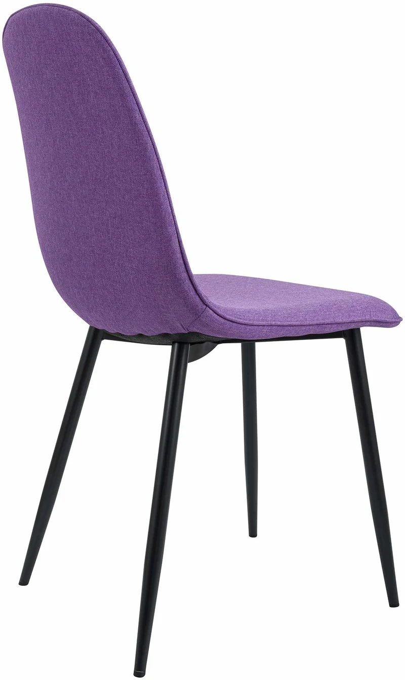 Lot de 2 chaises de salle à manger élégantes et minimalistes en tissu violet cadre en métal noir 10_0007543
