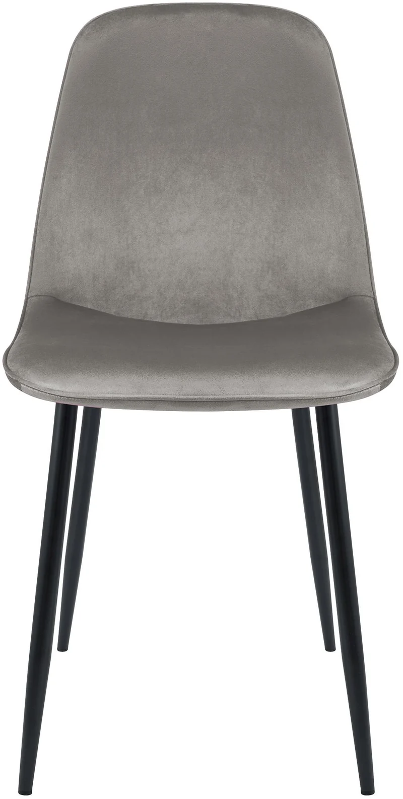 Lot de 2 chaises de salle à manger élégantes et minimalistes en velours gris clair cadre en métal noir 10_0007530