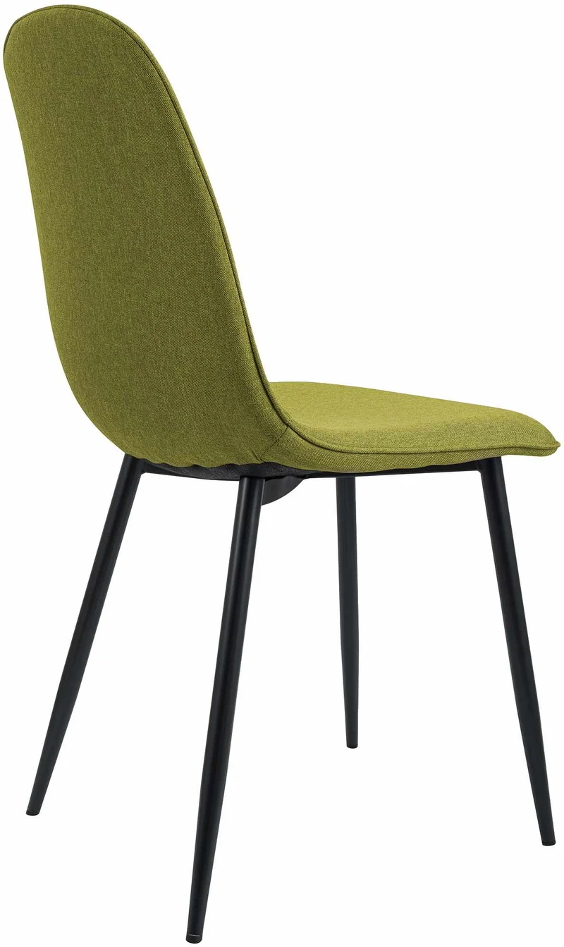 Lot de 2 chaises de salle à manger élégantes et minimalistes en tissu vert cadre en métal noir 10_0007522