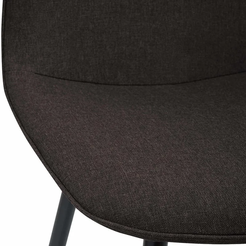 Lot de 2 chaises de salle à manger élégantes et minimalistes en tissu marron cadre en métal noir 10_0007451