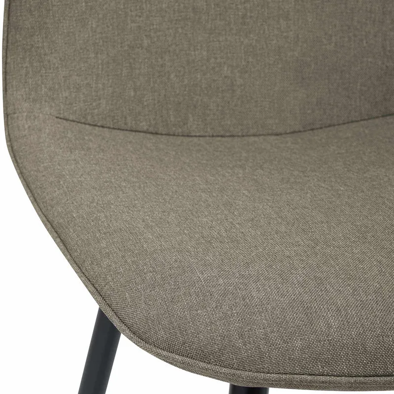 Lot de 2 chaises de salle à manger élégantes et minimalistes en velours taupe cadre en métal noir 10_0007404
