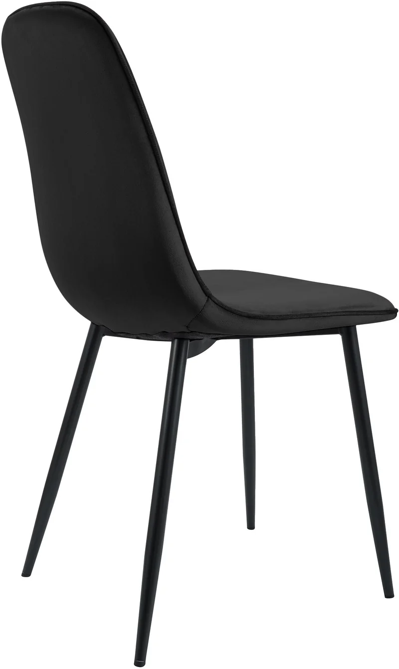 Lot de 2 chaises de salle à manger élégantes et minimalistes en velours noir cadre en métal noir 10_0007375