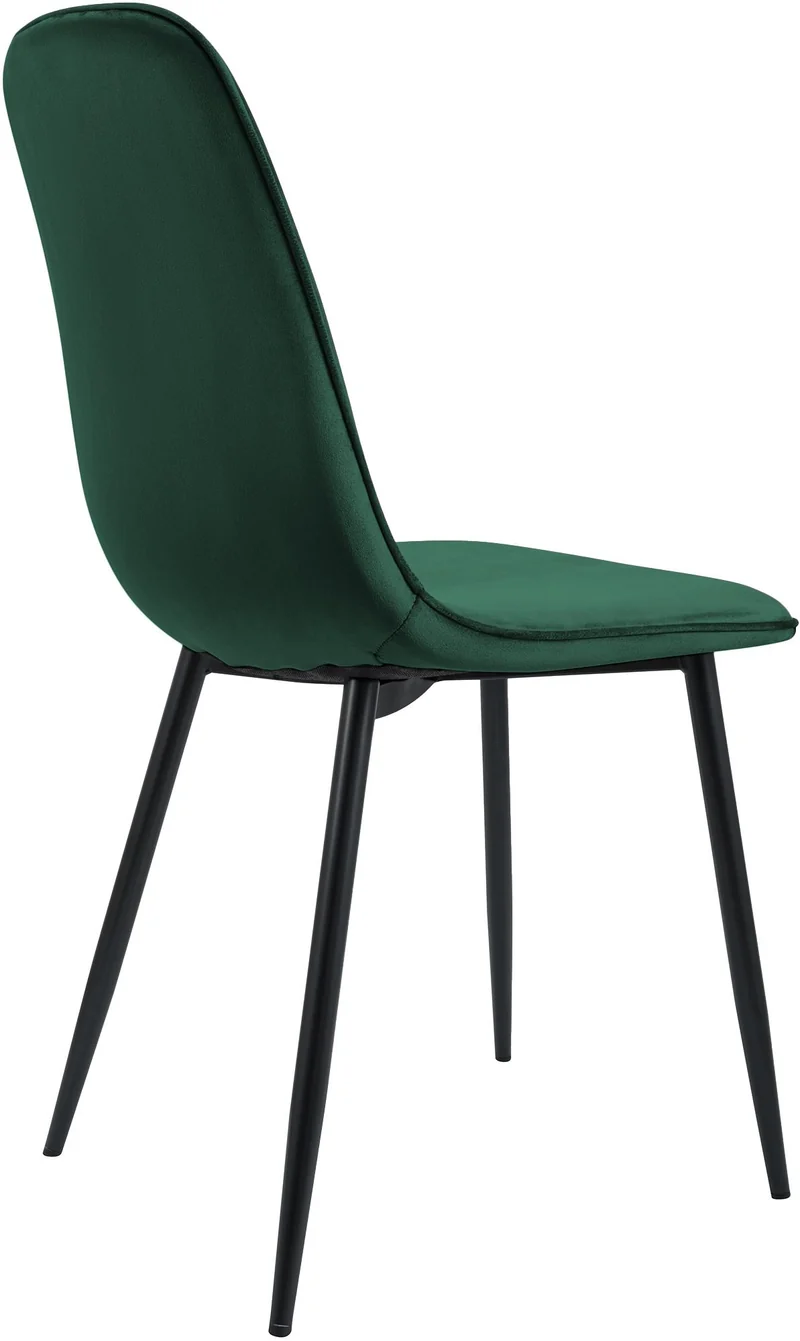Lot de 2 chaises de salle à manger élégantes et minimalistes en velours vert cadre en métal noir 10_0007359