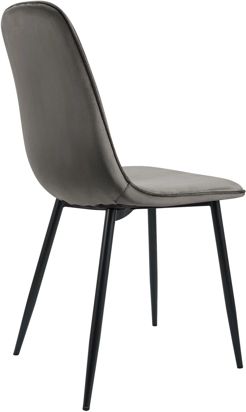 Lot de 2 chaises de salle à manger élégantes et minimalistes en velours anthracite cadre en métal noir 10_0007350