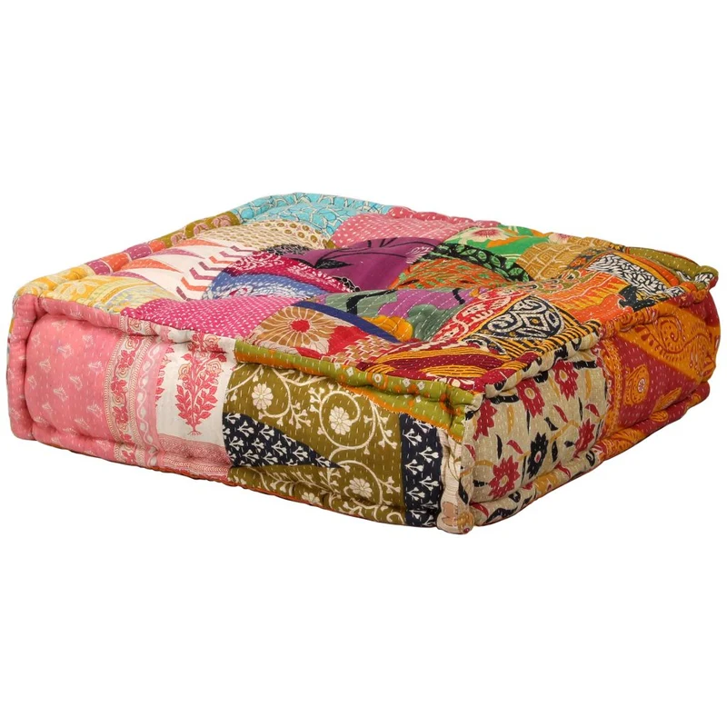 Coussins de sol poufs modulaire chaise longue en tissu 2 places en tissu Patchwork DEC021229
