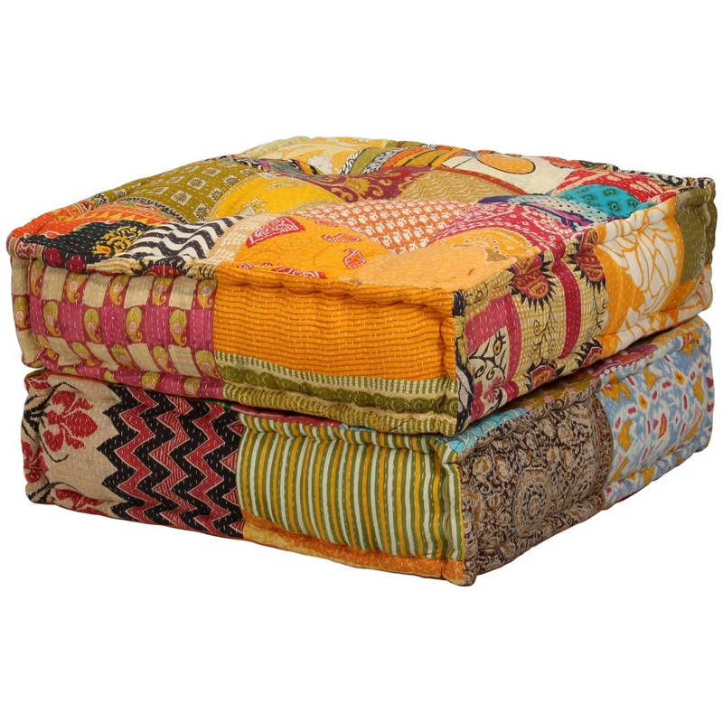 Coussins de sol poufs modulaire chaise longue en tissu 2 places en tissu Patchwork DEC021229