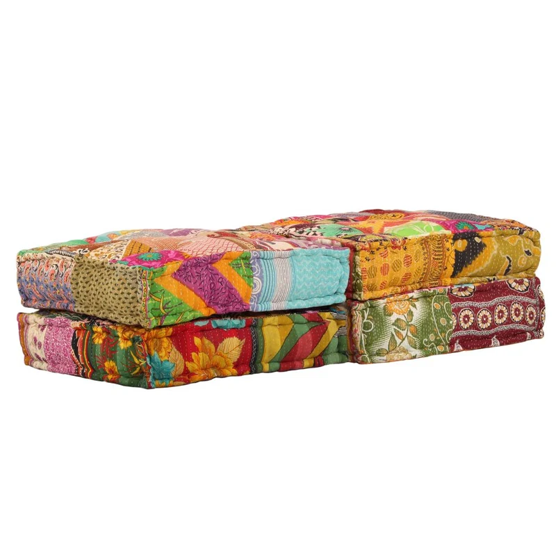 Coussins de sol poufs modulaire chaise longue en tissu 2 places en tissu Patchwork DEC021229