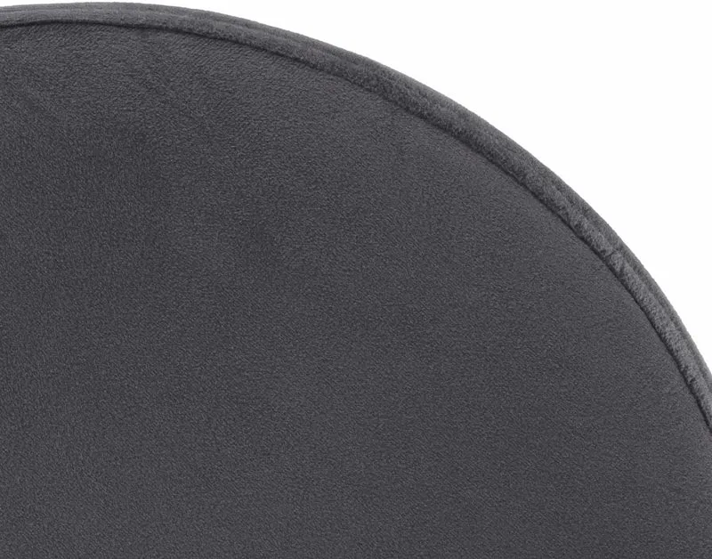 Tabouret de bar x1 design simple hauteur réglable revêtement en velours gris foncé pieds en métal noir 10_0005352