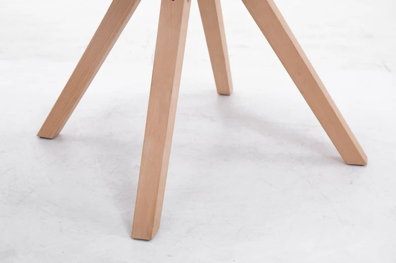 Chaise de salle à manger design scandinave en tissu bleu et pieds en bois clair forme carré 10_0003455