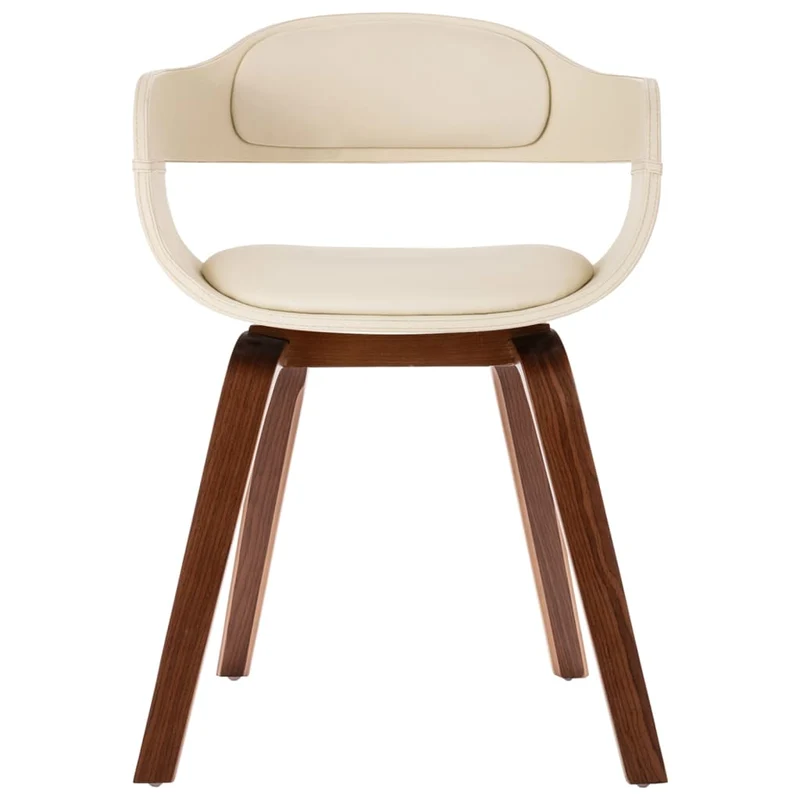Chaise de salle à manger blanc bois courbé et synthétique CDS020012