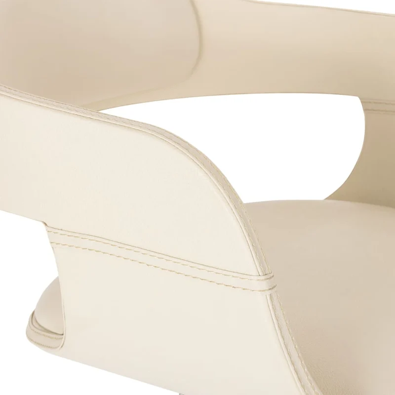 Chaise de salle à manger blanc bois courbé et synthétique CDS020012