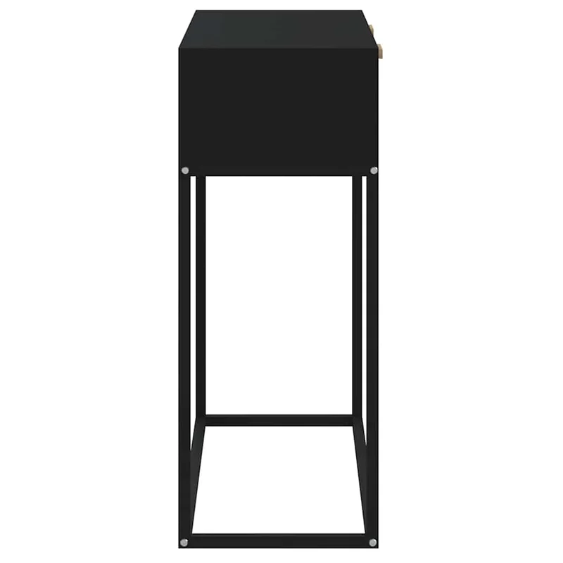 Meuble console d'entrée moderne table d'appoint avec tiroirs 80 x 30 x 75 cm bois d'ingénierie et fer noir DEC032164