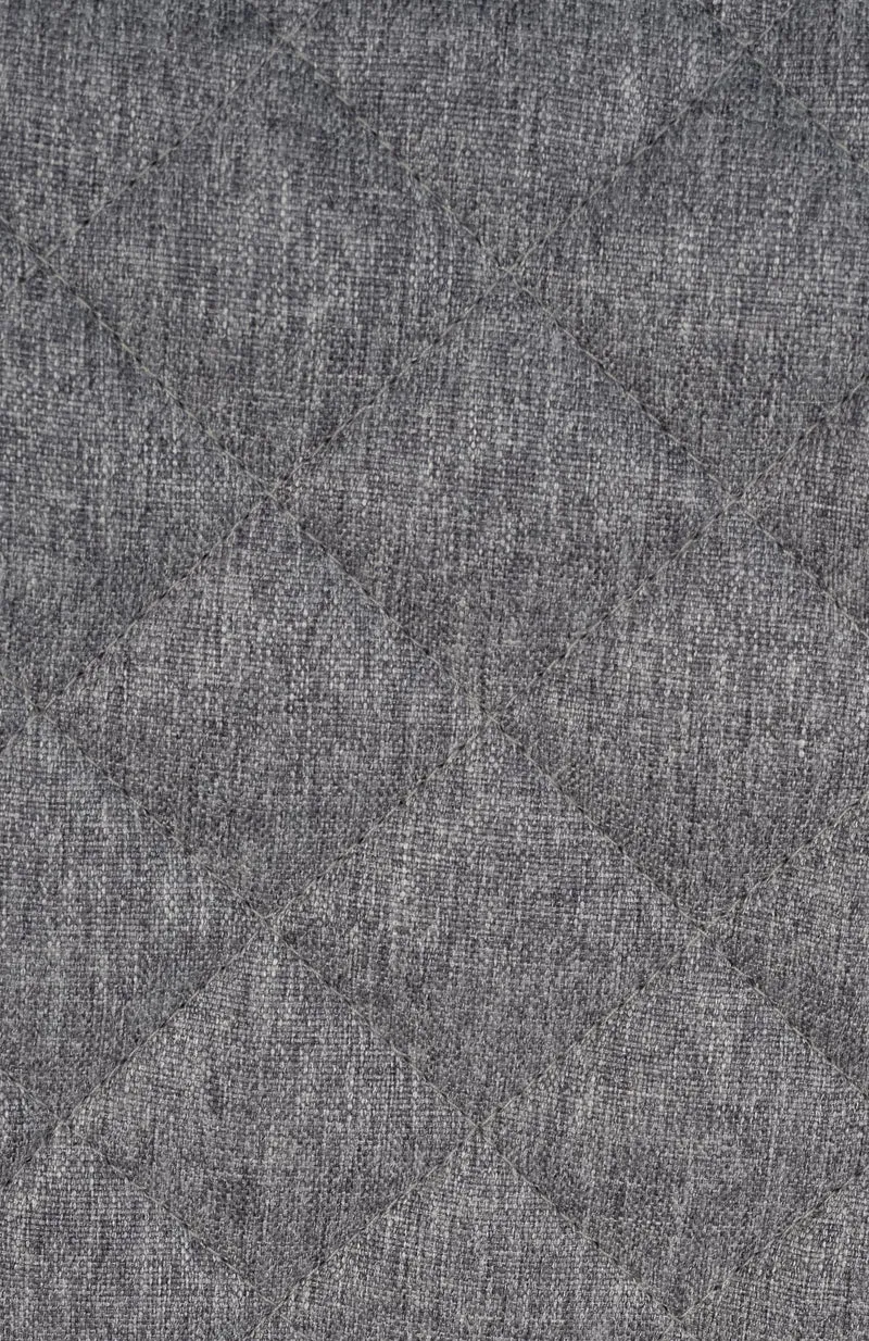 Lot de 2 tabourets de bar repose-pieds hauteur réglable en tissu gris foncé coutures losange cadre métal noir 10_0006159