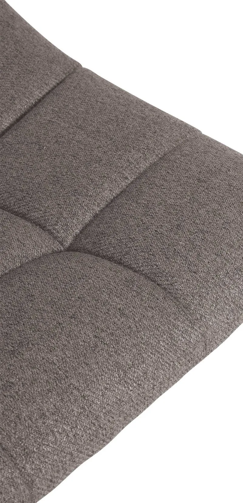 Tabouret de bar x1 moderne en tissu gris motif matelassé piètement trompette métal noir 10_0005854