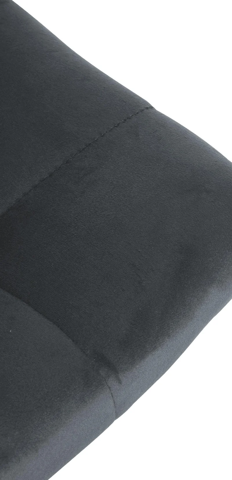 Tabouret de bar x1 moderne en velours noir motif matelassé piètement trompette métal noir 10_0005665