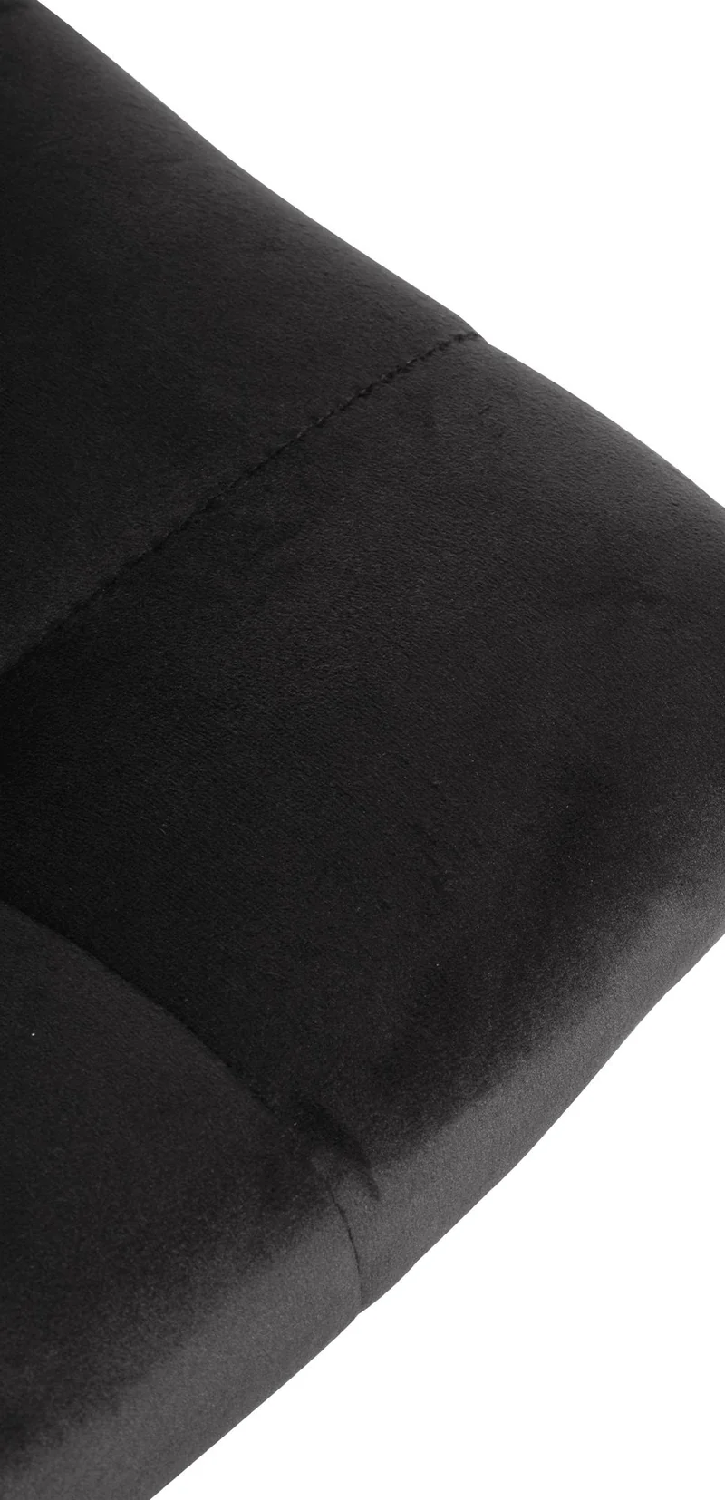 Tabouret de bar x1 moderne en velours noir motif matelassé piètement trompette métal noir 10_0005661