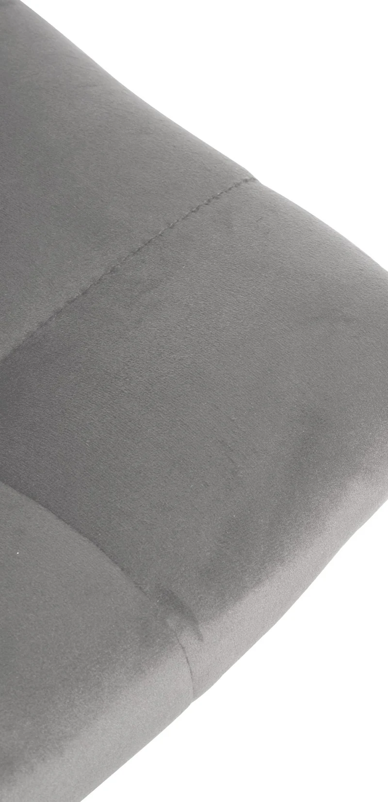 Tabouret de bar x1 moderne en velours gris motif matelassé piètement trompette métal chromé 10_0005658