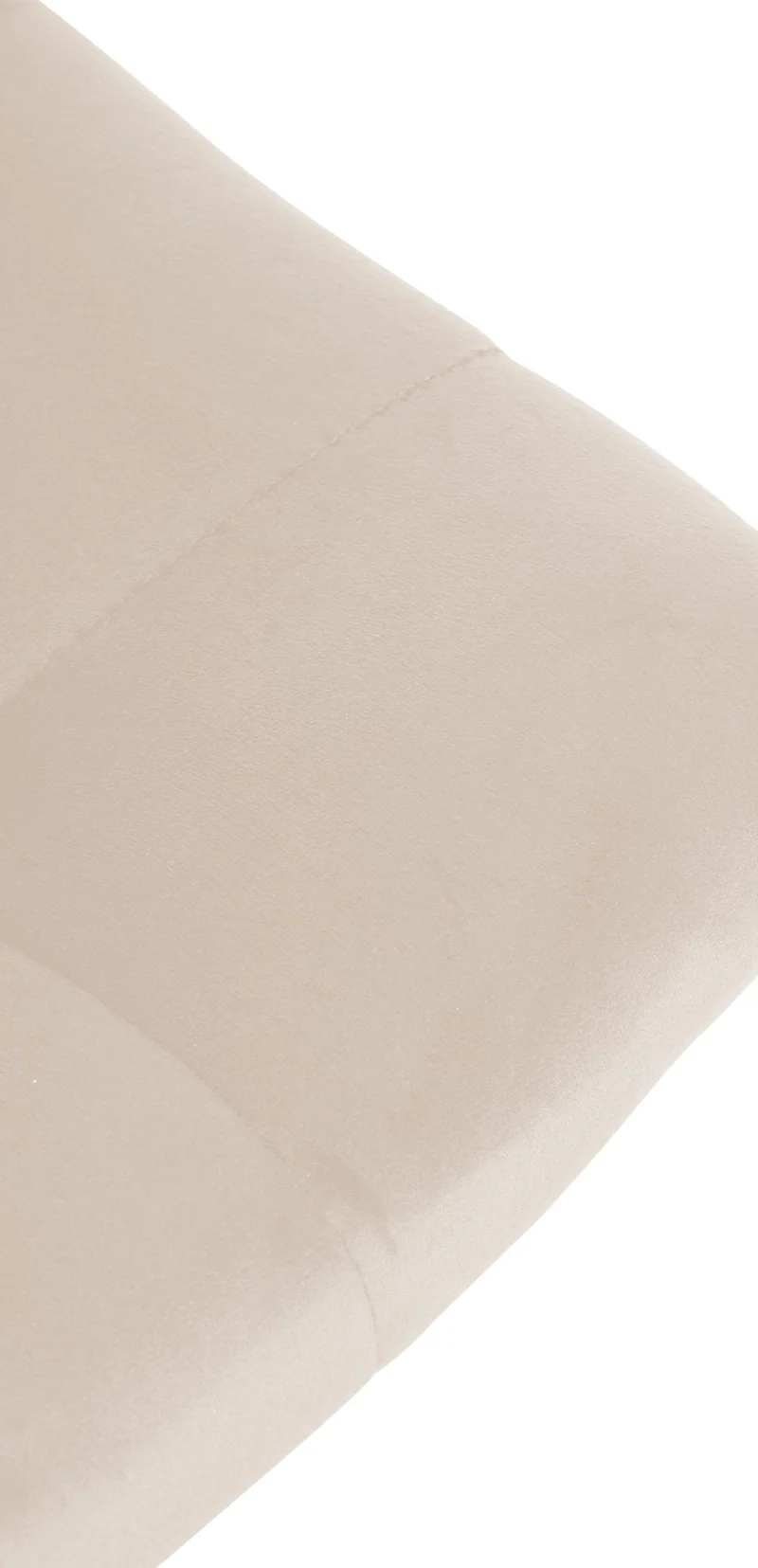 Tabouret de bar x1 moderne en velours crème motif matelassé piètement trompette métal chromé 10_0005657
