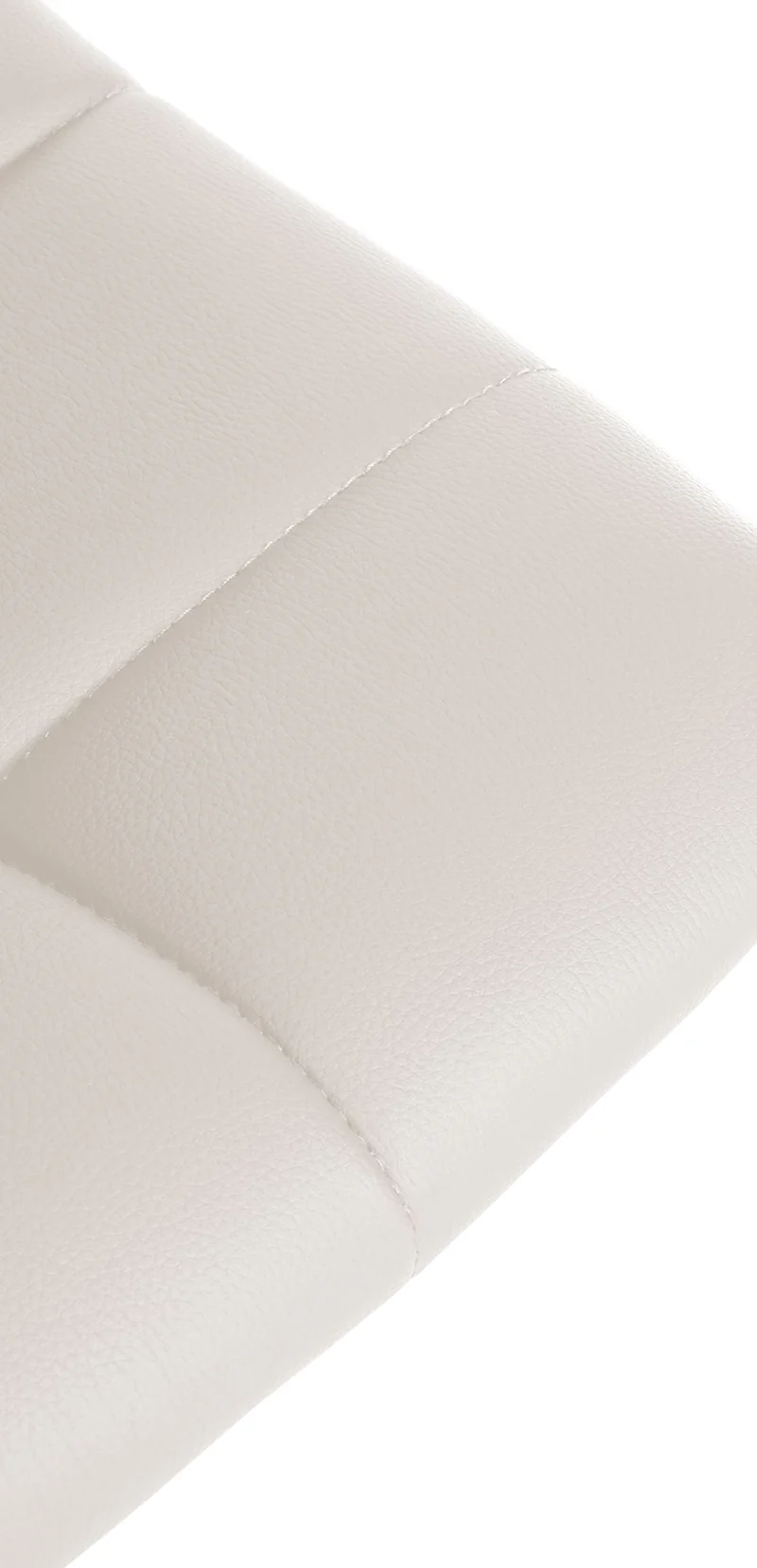 Tabouret de bar x1 moderne en PVC blanc motif matelassé piètement trompette métal noir 10_0005650