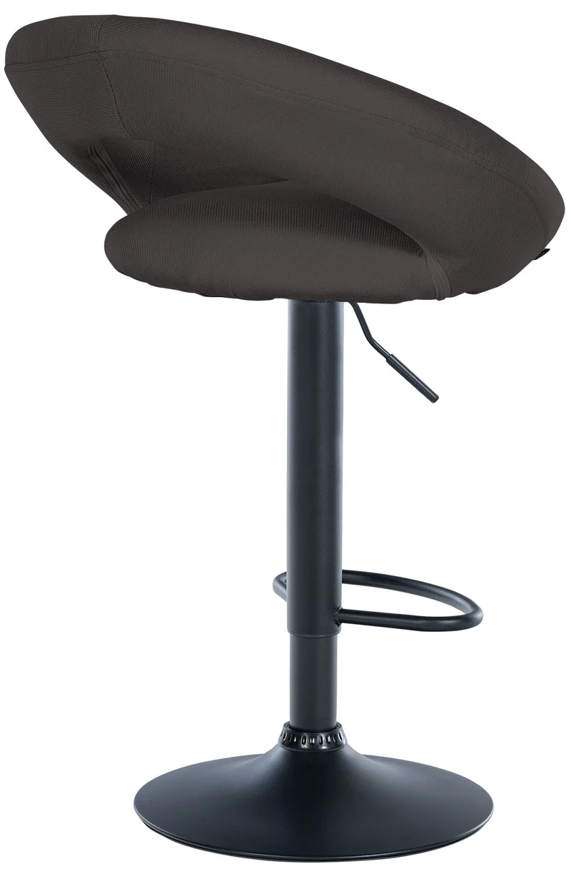 Lot de 2 tabourets de bar assise ronde et style contemporain en tissu gris foncé et métal noir 10_0006265
