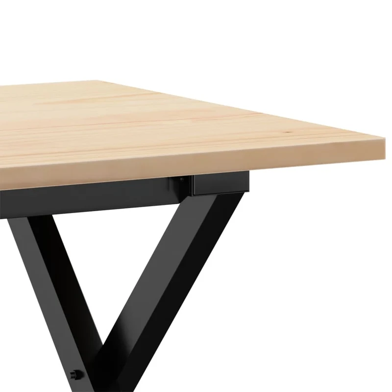 Table basse rectangulaire style industriel cadre en x 80 x 50 x 40 cm bois de pin et acier DEC036269