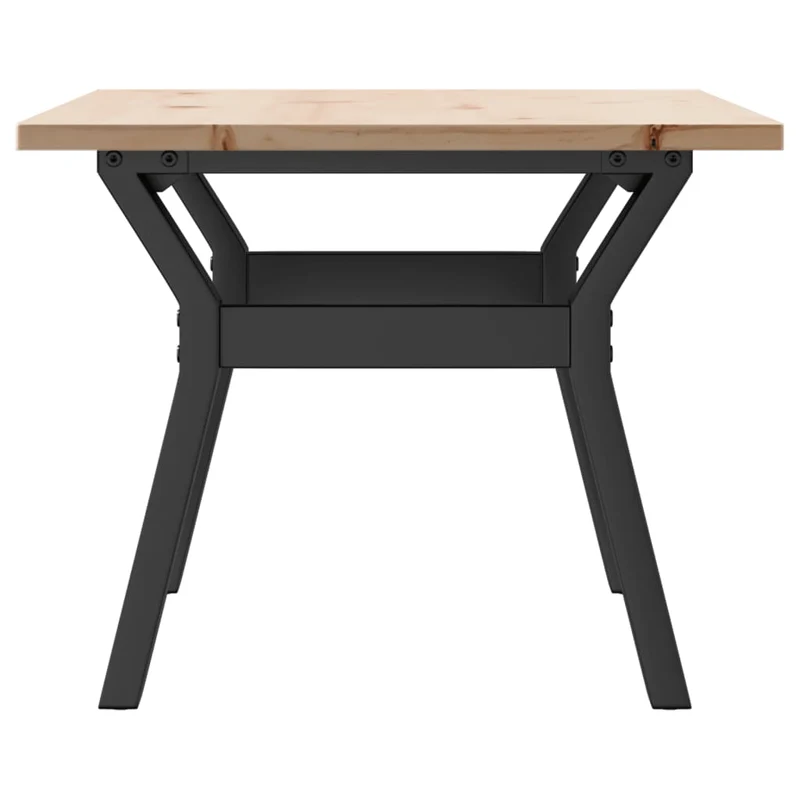 Table basse rectangulaire style industriel cadre en y 80 x 50 x 40 cm bois de pin et acier DEC036291