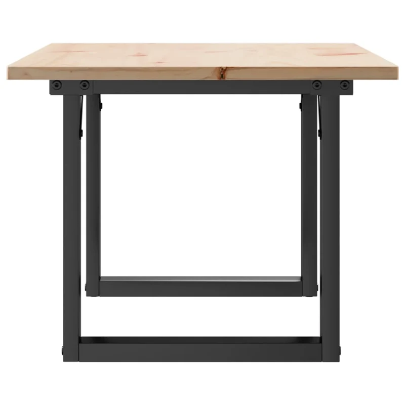 Table basse rectangulaire style industriel 80 x 50 x 40 cm bois de pin et acier DEC036247