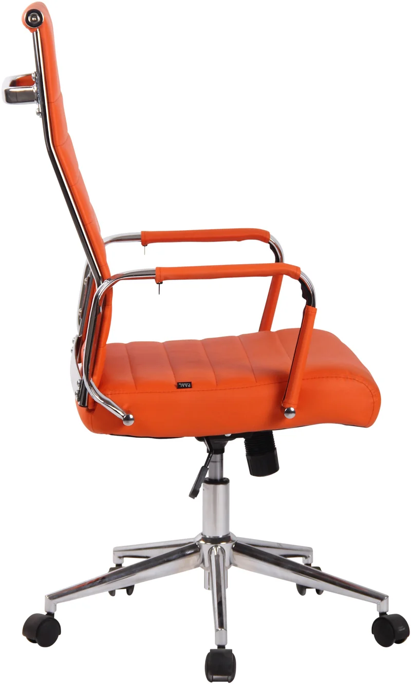 Fauteuil de bureau en synthétique blanc avec assise rembourrée pivotant 10_0000832