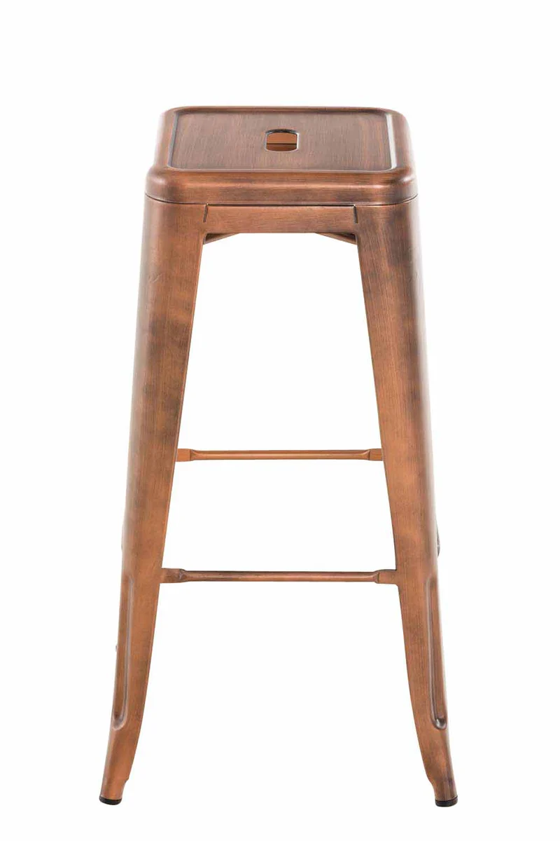 Tabouret de bar chaise haute de comptoir style industriel en métal cuivré TDB10315