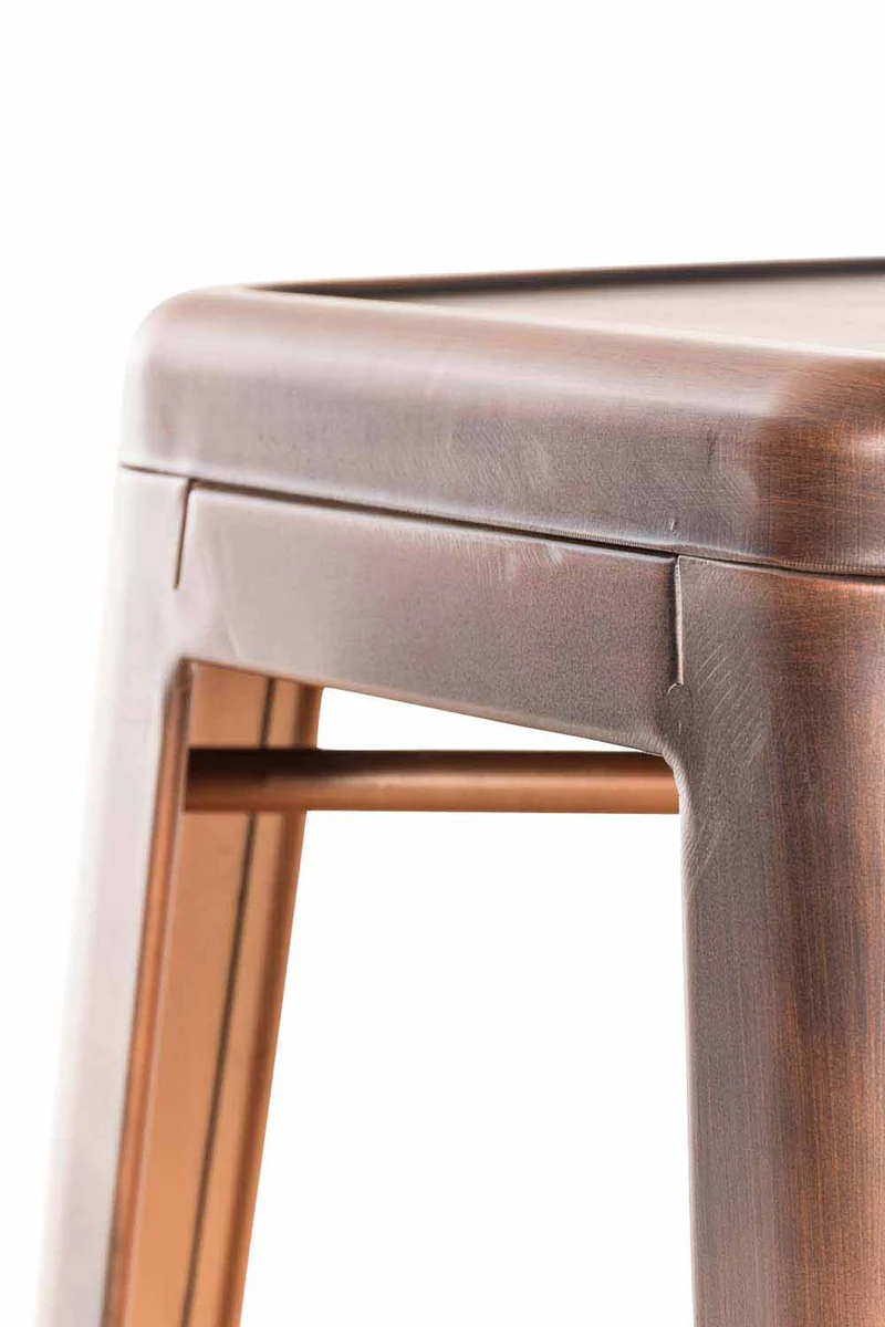 Tabouret de bar chaise haute de comptoir style industriel en métal cuivré TDB10315