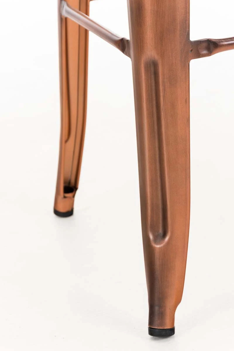 Tabouret de bar empilable avec repose-pieds design industriel factory métal cuivré TDB10407
