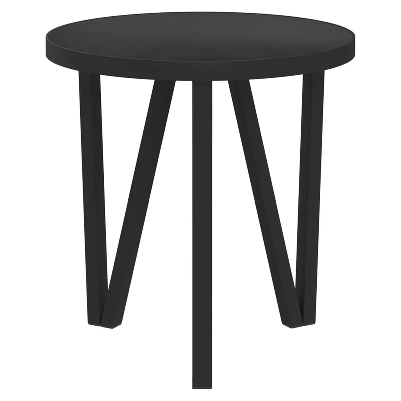 Table d'appoint support de plante ø35 cm MDF noir et acier DEC032588