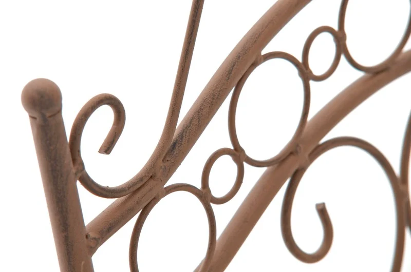 Chaise de jardin terrasse balcon design rustique en fer forgé marron vieilli 10_0003004