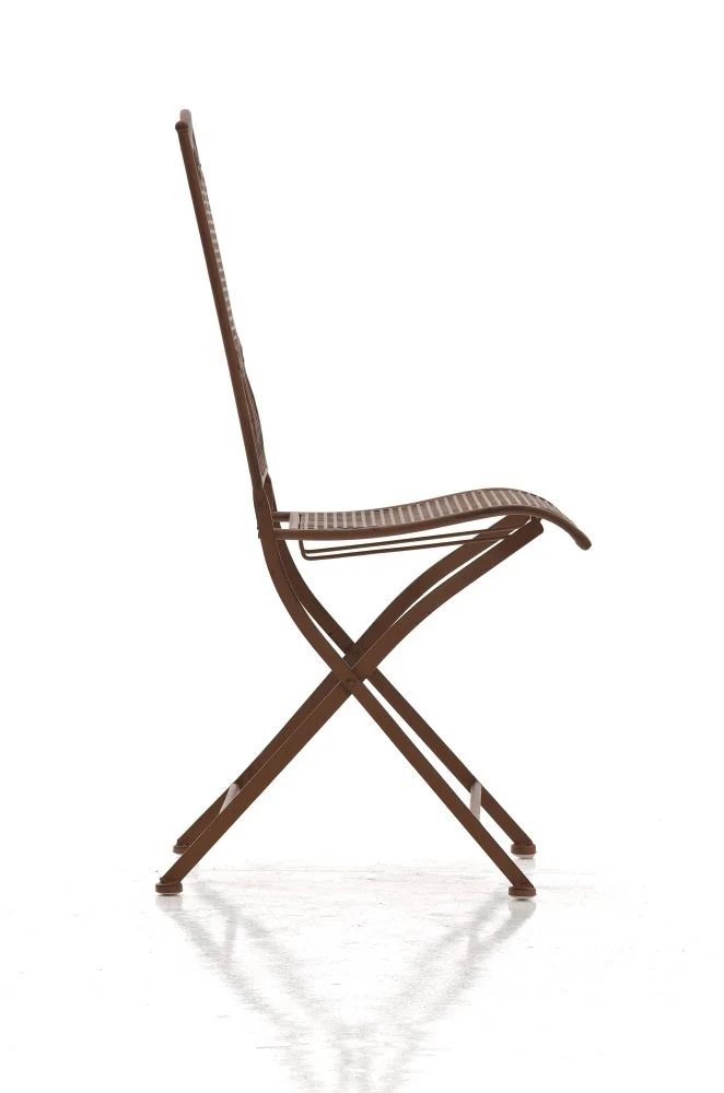 Chaise de jardin en fer forgé marron vieilli MDJ10022