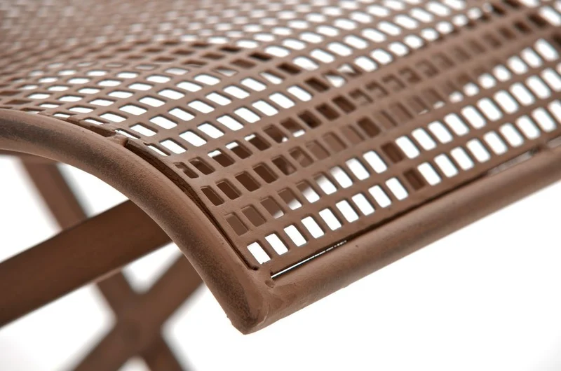 Chaise de jardin en fer forgé marron vieilli MDJ10022